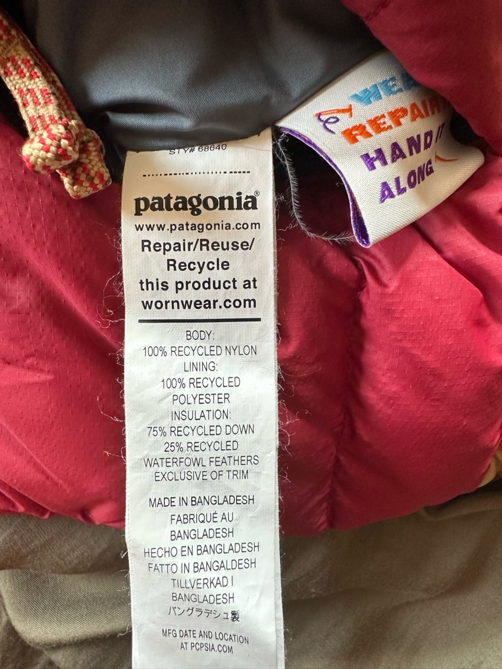 Patagonia Reversible Puffer Down Sweater Sz 8 (est.) - Picture 7 of 12